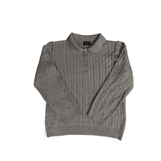 Damen Strickpullover mit klassischem Kragen und feiner Zopfmusterstruktur EB