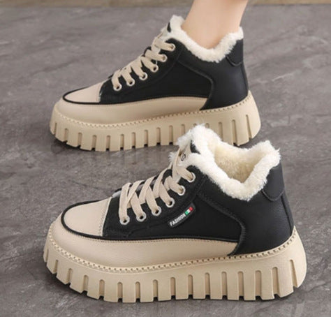 Damen Trendige High-Top Sneakers mit kuscheligem Innenfutter und rutschfester Sohle EB