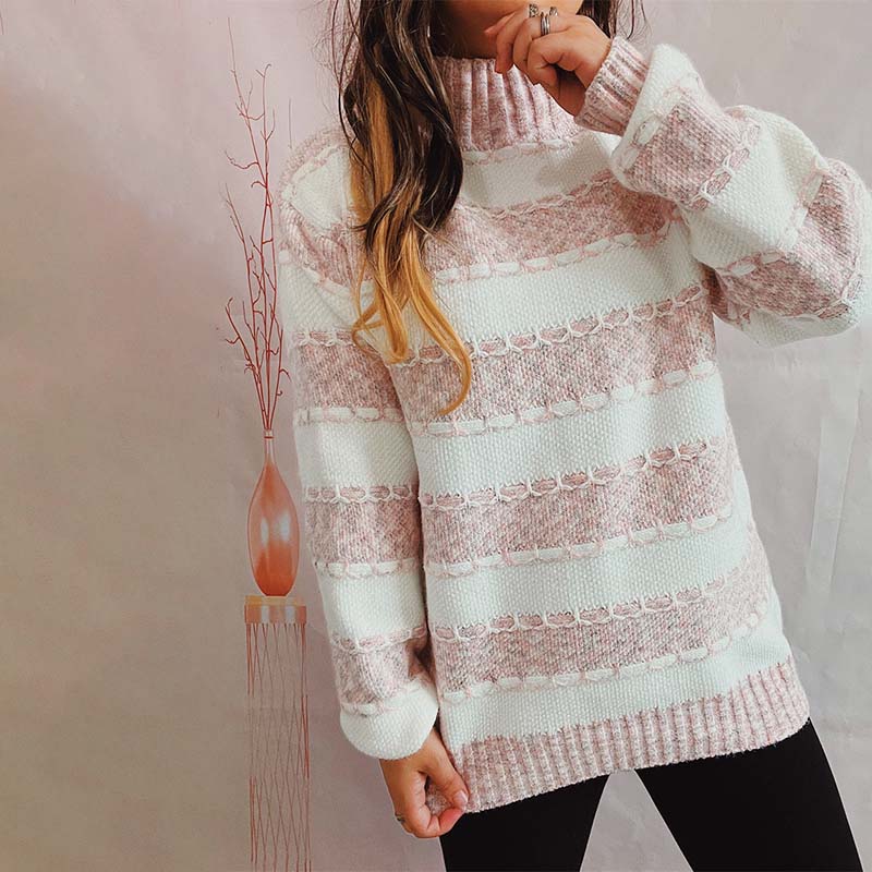 EB | Weiche Strickjacke mit Strukturierten Streifen Acryl Komfortabel und Warm