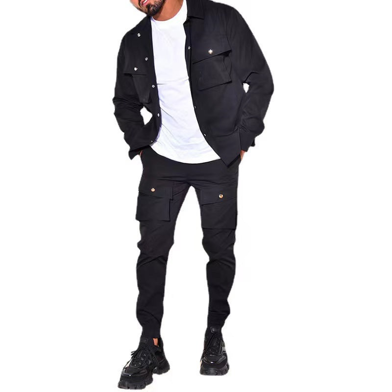 Herren bequeme Cargo-Hose und Jacke Set EB