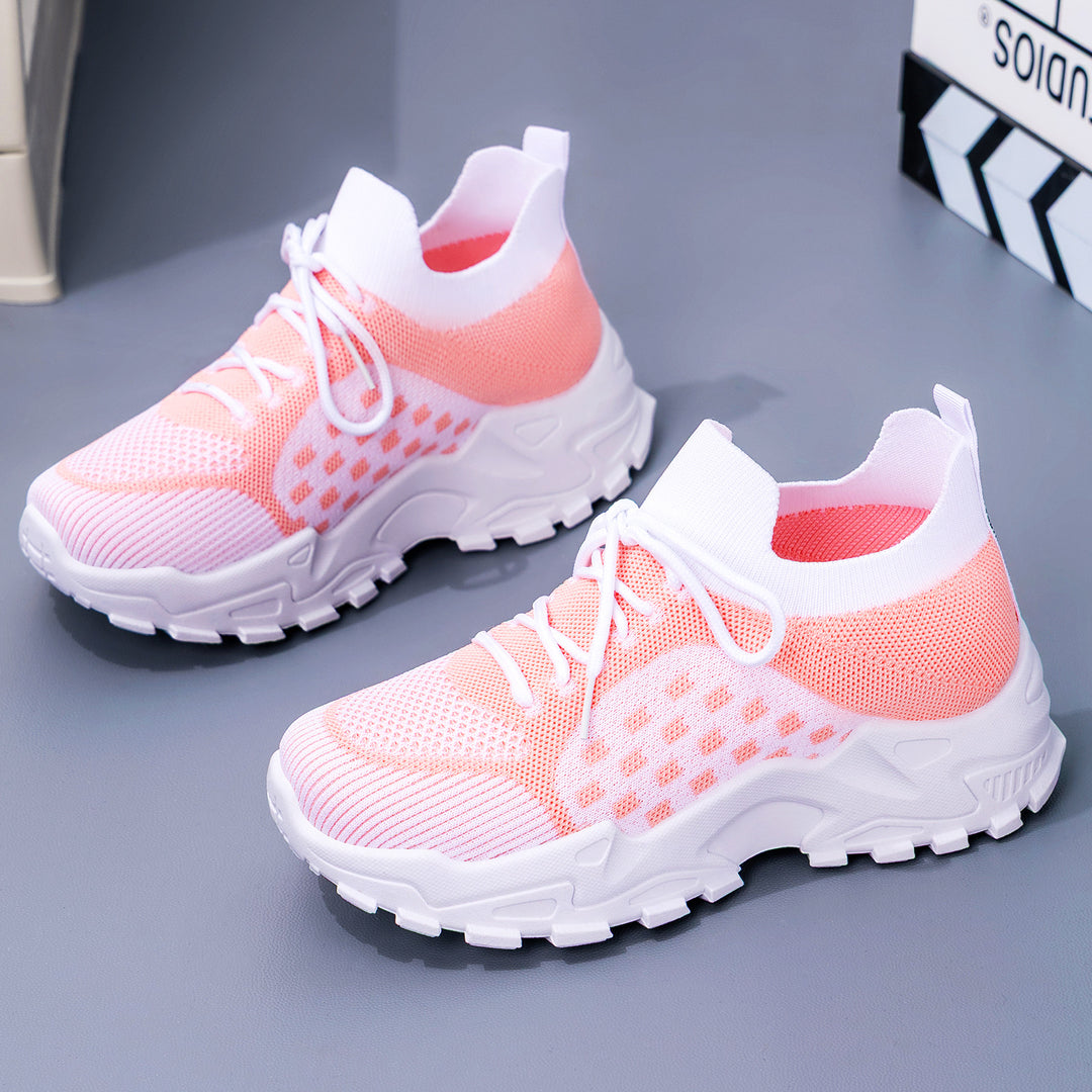 Damen Sportliche Sneaker mit atmungsaktiver Strickoberfläche und flexibler Sohle EB