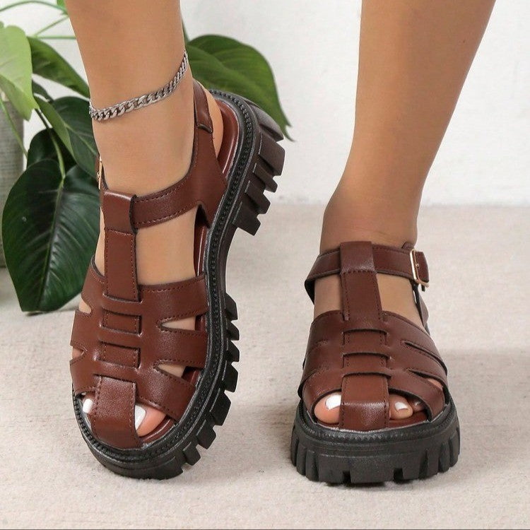 Damen Freizeit-Sandalen mit strukturiertem Obermaterial und rutschfester Sohle EB