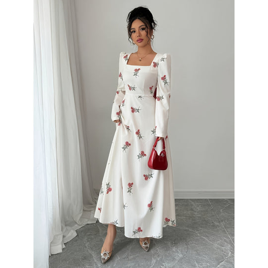 Damen Maxikleid mit floralem Muster EB