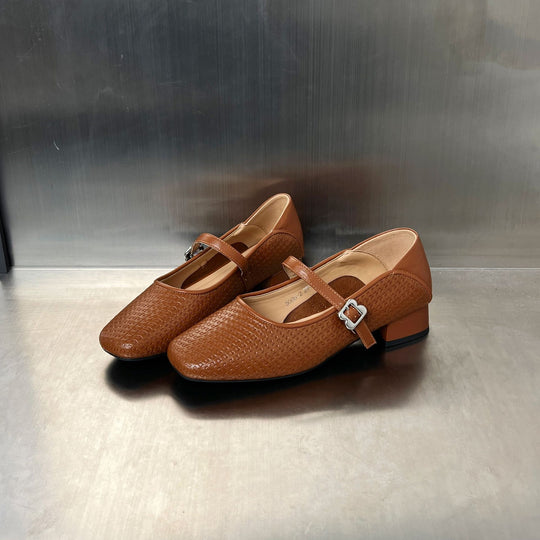 Damen Elegante Schnürschuhe mit modischer Riemenverzierung und bequemer Blockabsatz EB