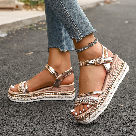 Damen dekorative Zehentrenner-Sandalen EB