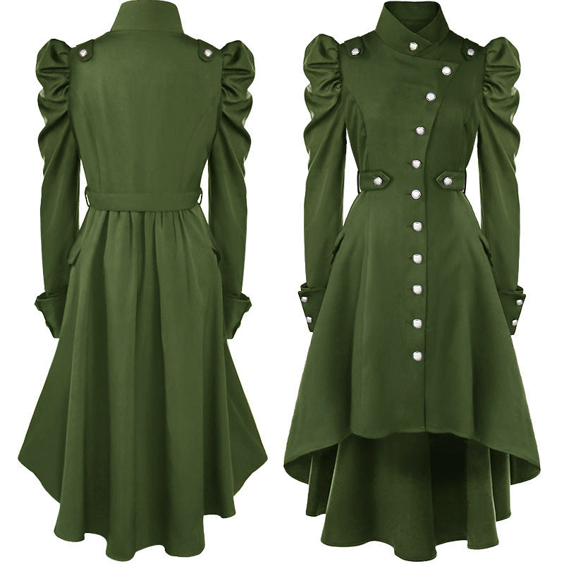 Damen nan romantisches Maxikleid mit Carmen-Ausschnitt, Puffärmeln, tailliertem Mieder und seitlicher Raffung Eb
