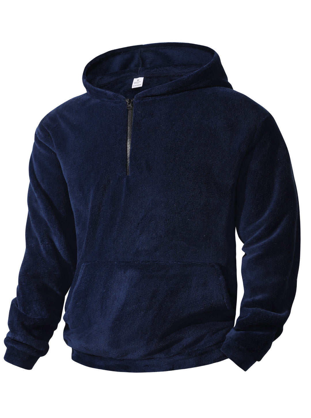 Herren nan kuscheliger Microfleece-Hoodie mit Halbzip, Kapuze und Kängurutasche EB