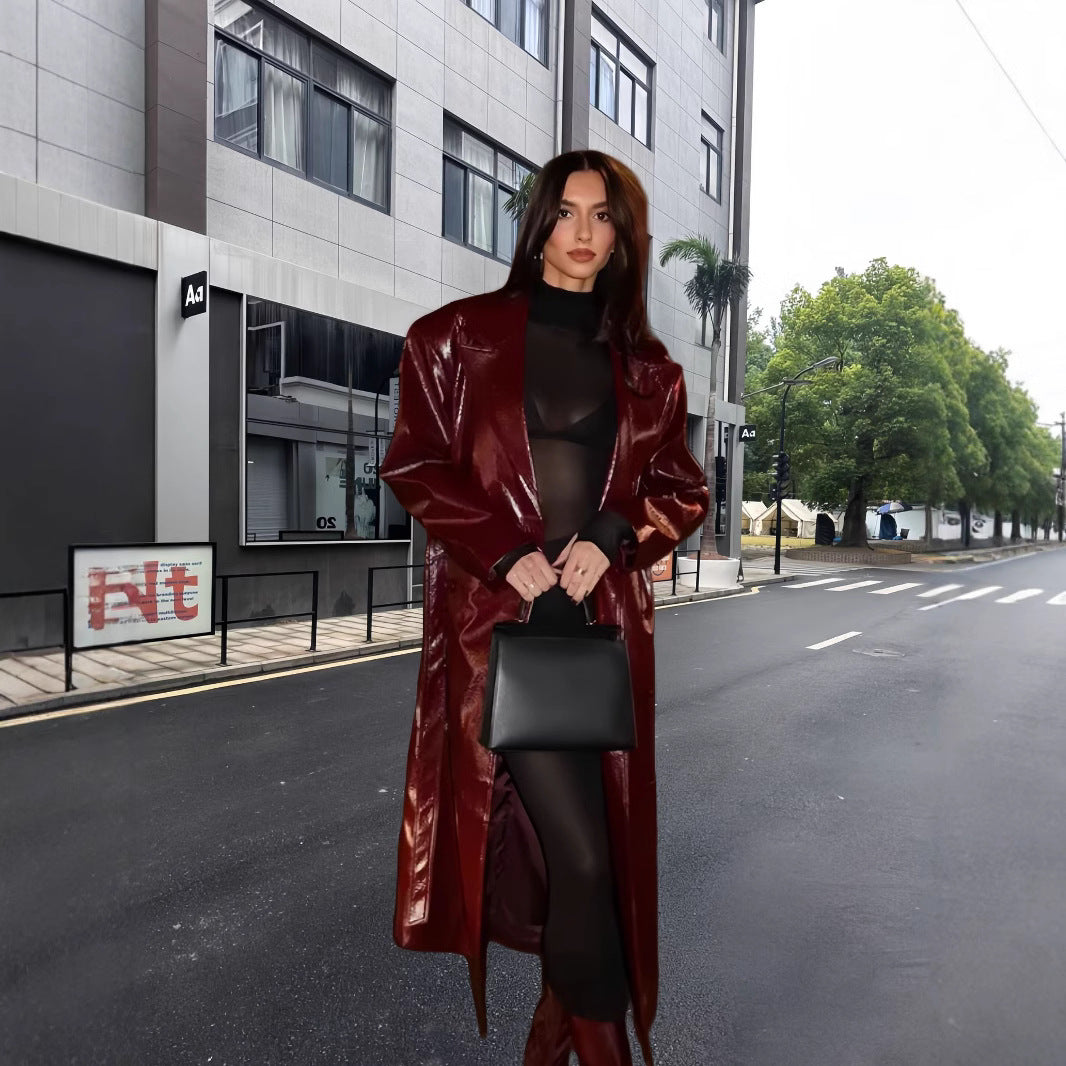 Damen Eleganter und figurbetonter Maxikleid mit transparenten Einsätzen EB