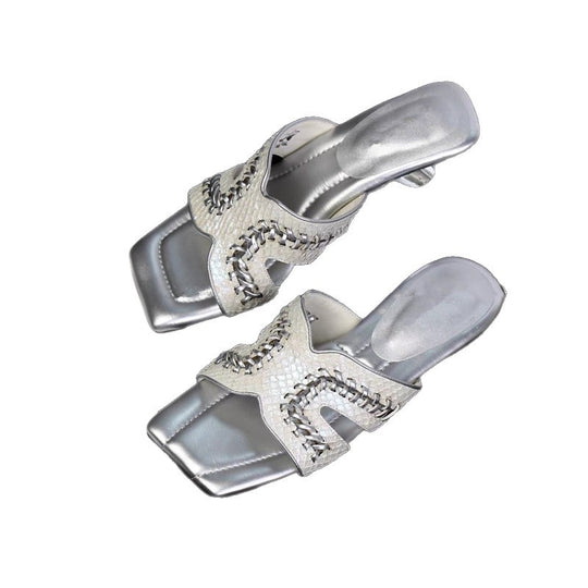 Damen Glamouröse Plateau-Pantoletten mit elegantem Riemchen-Design EB