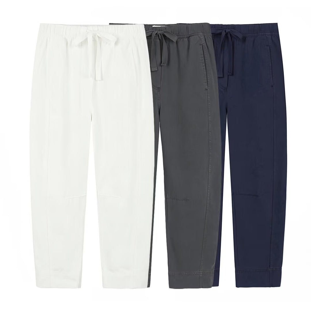 Damen entspannte Chino-Hose mit verstellbarem Taillenzug und praktischem Schnitt EB