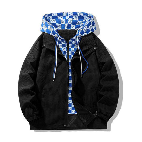 Herren technische Übergangsjacke mit verstellbarem Kapuzendesign und atmungsaktiven Einsätzen EB