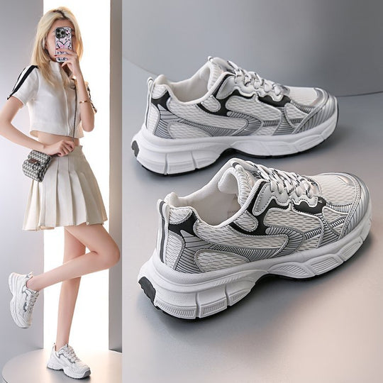 Damen sportliche Laufschuhe mit atmungsaktiver Mesh-Oberfläche und dämpfender Sohle EB