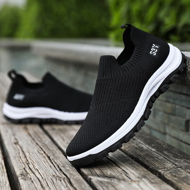 Damen Hochqualitative Slip-On Sneakers mit elastischem Obermaterial und rutschfester Sohle EB