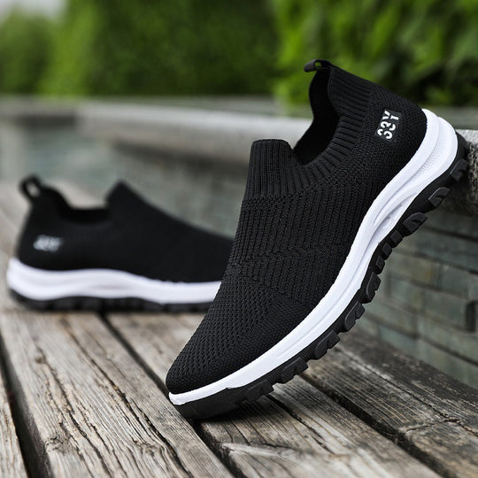 Damen Hochqualitative Slip-On Sneakers mit elastischem Obermaterial und rutschfester Sohle EB
