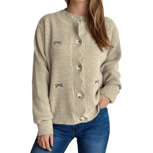 Damen Strickjacke mit verspieltem Knopf-Detail und schöner Struktur EB