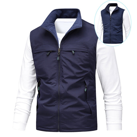 Herren Angler- und Reiseweste mit perforiertem Innenfutter, verdeckten Reißverschlusstaschen und verstellbarem Saum EB