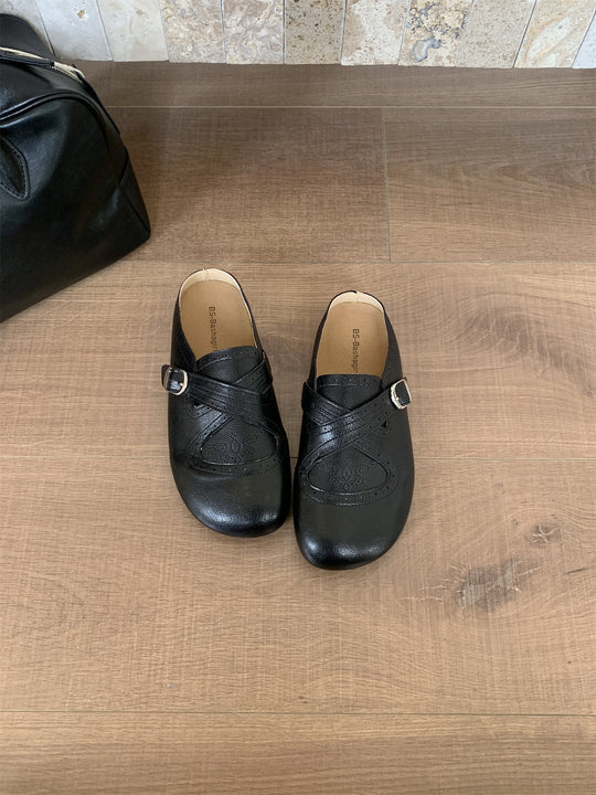Damen Mokassins mit floralem Schnallenakzent und hochwertigem Leder EB