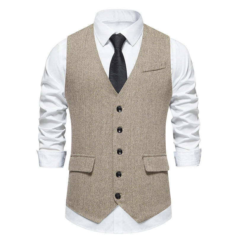 Herren elegante Weste mit feinen Knopfdetails EB