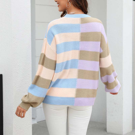 EB | Strickbluse mit Pastellfarben Polyester Lässig und Farbenfroh