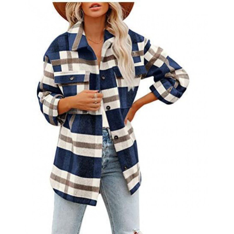 Damen Flanelljacke im lässigen Karomuster EB