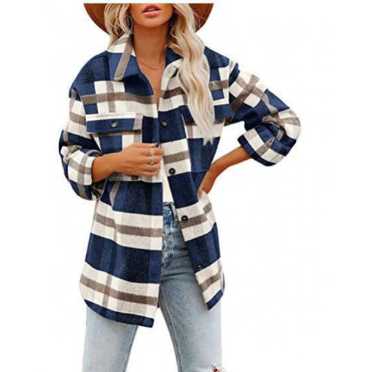 Damen Flanelljacke im lässigen Karomuster EB