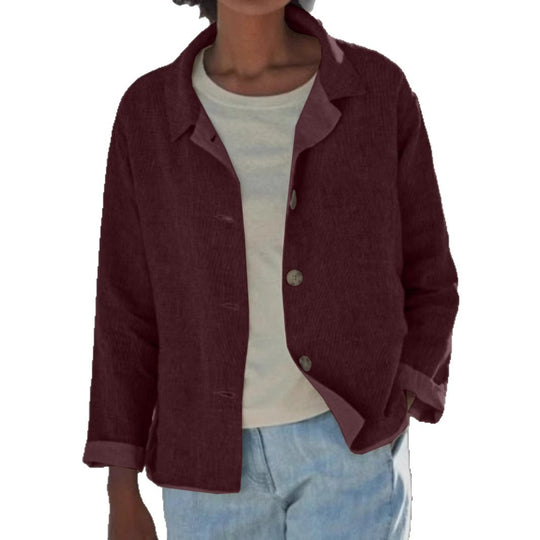 Damen Leichte Überwurfjacke mit strukturiertem Webmuster EB