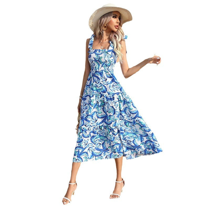 Damen Sommerliches Maxikleid mit tragefreundlichen Schulterbändern und floralem Design EB