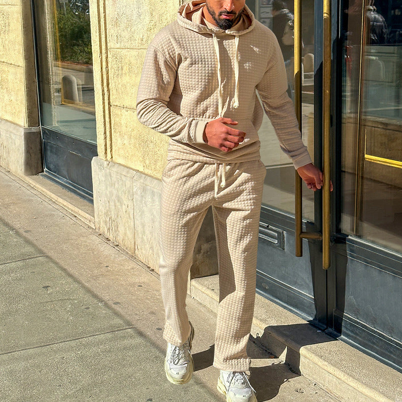 Herren Sportlicher Fleeceanzug mit modernem Strukturdesign und praktischer Kapuze EB