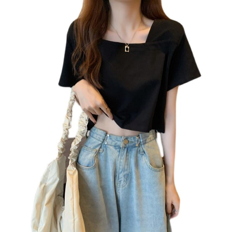 Damen Cropped T-Shirt mit modernen Details EB