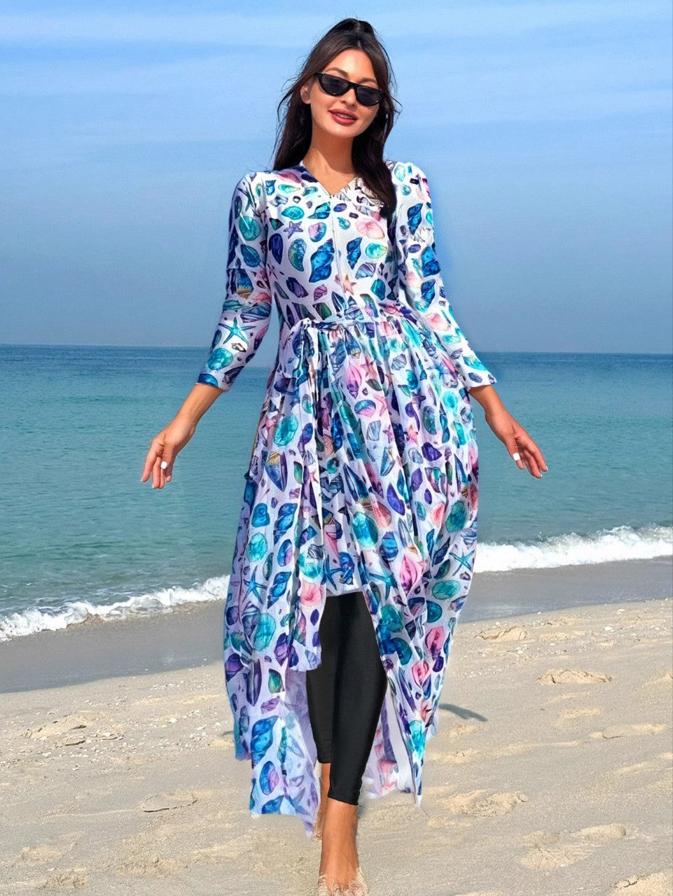 Damen Strandkleid mit asymmetrischem Schnitt EB