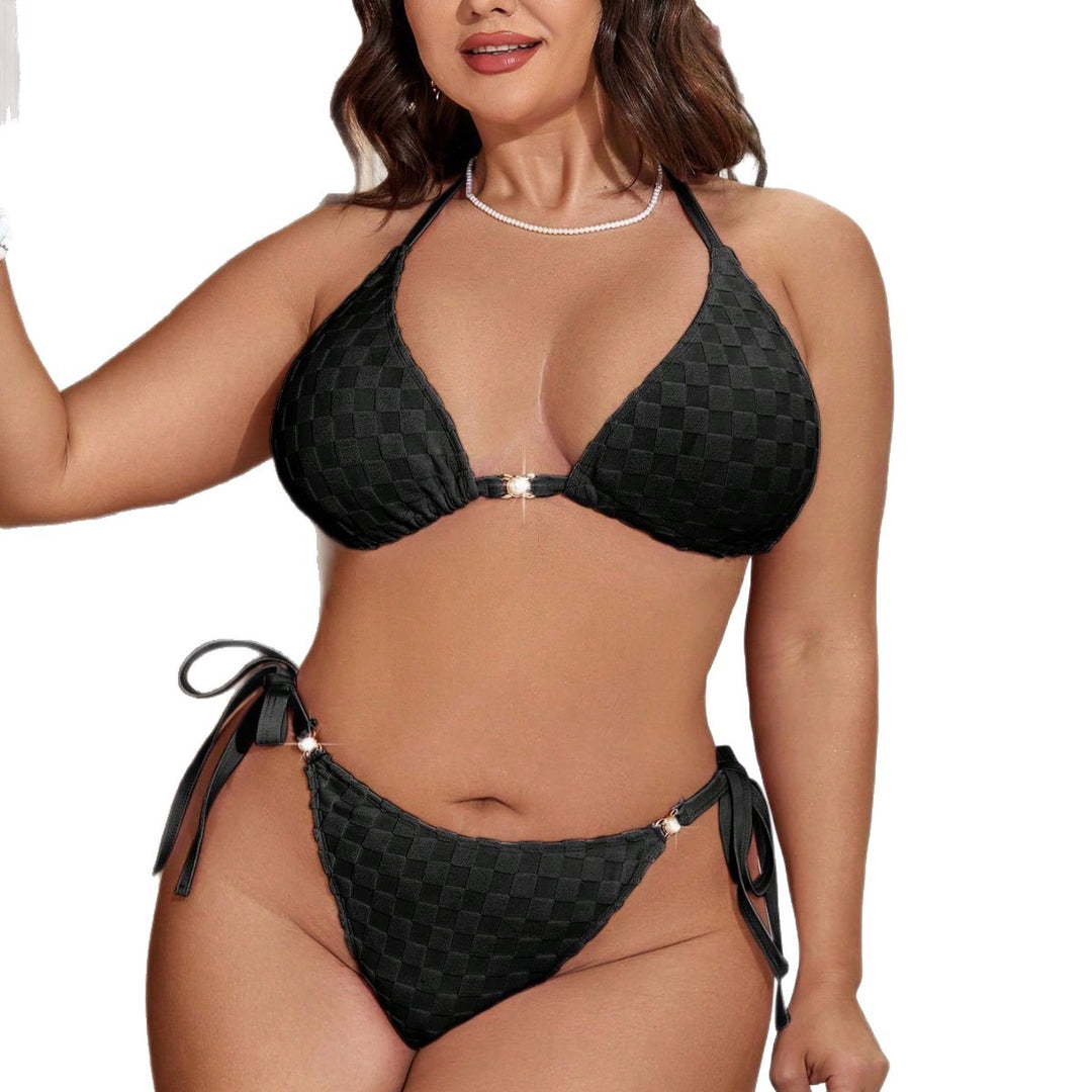 Damen Triangel-Bikini mit raffinierten Knoten und texturiertem Stoff EB