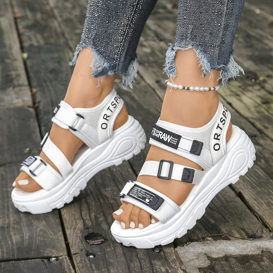 Damen Sportliche Sandalen mit verstellbarem Riemen und rutschfester Sohle EB