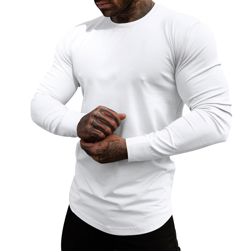 Herren Langarmshirt aus weichem Baumwollmix mit modernem Schnitt und Rundhalsausschnitt EB