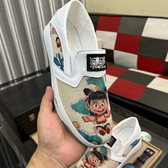 Damen Slip-On Sneakers mit kreativem Motiv und ergonomischem Komfort EB