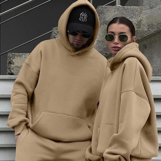 Unisex Oversize-Kapuzenpullover und Relax-Jogginghose Set aus hochwertiger Baumwollmischung EB