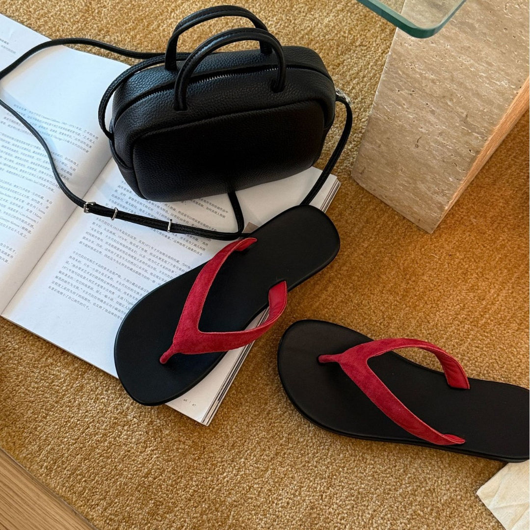 Damen Trendige Zehentrenner-Sandalen mit rutschfester Sohle und elegantem Riemendesign EB