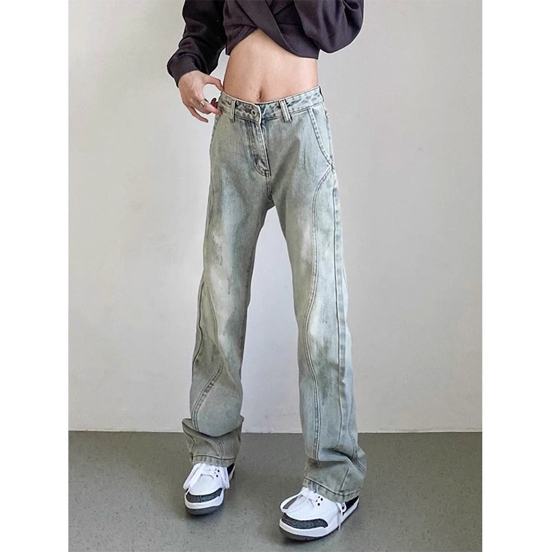 Herren weite Denim-Jeans mit modischem Used-Look EB