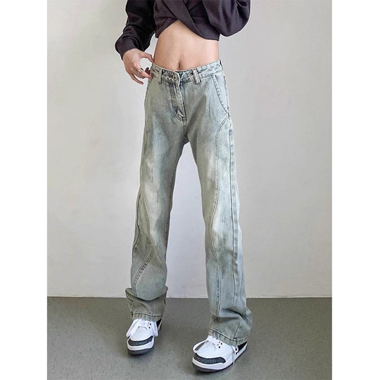 Herren weite Denim-Jeans mit modischem Used-Look EB