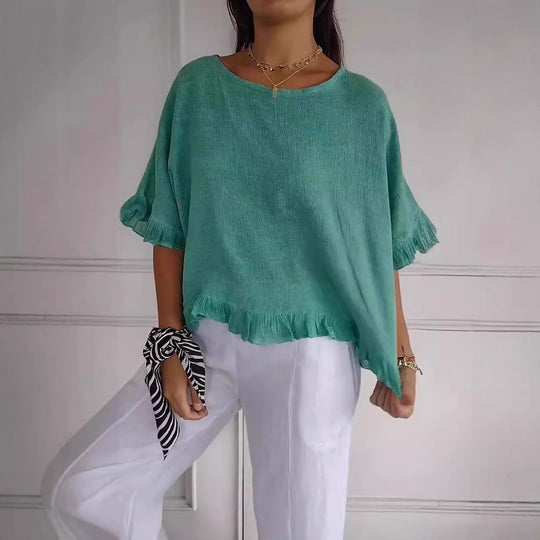 Damen Leichtes Shirt mit Fransen EB