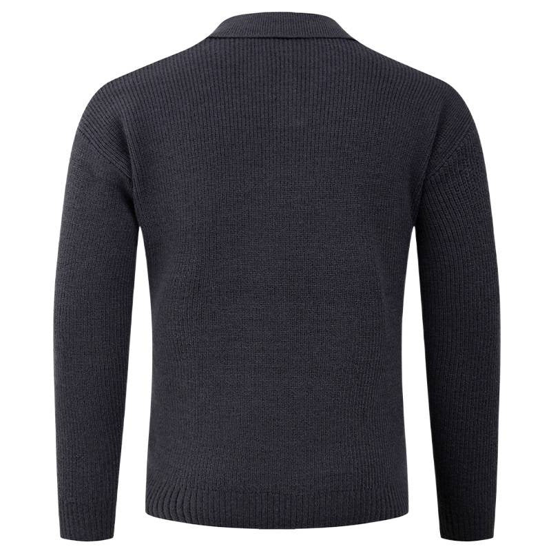 Herren Strickpullover mit klassischem Kragen und strukturierter Optik EB