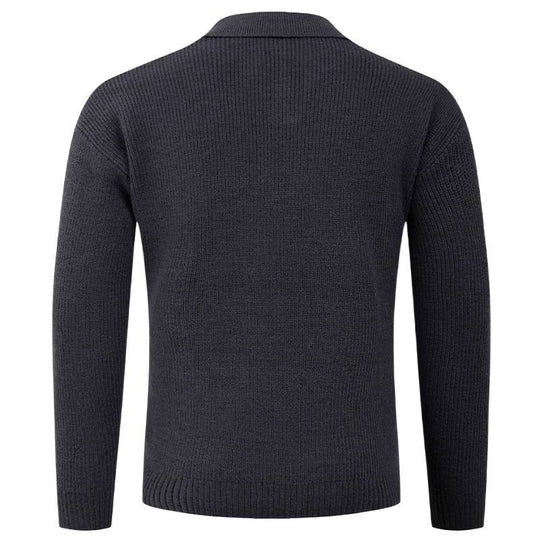 Herren Strickpullover mit klassischem Kragen und strukturierter Optik EB