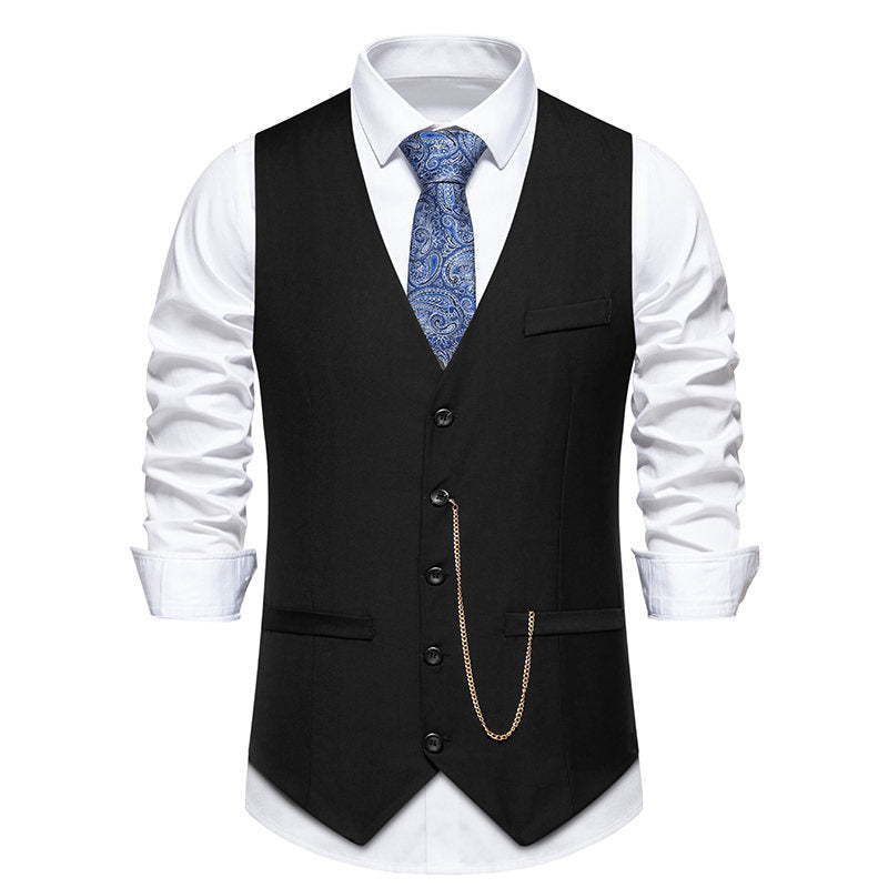 Herren elegante Anzugweste im klassischen Design mit modernen Akzenten EB