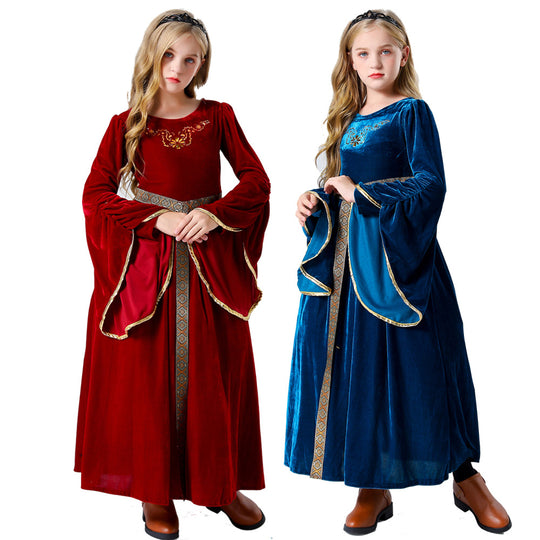 Mädchen Märchenhaftes Samtkleid mit eleganten Details EB