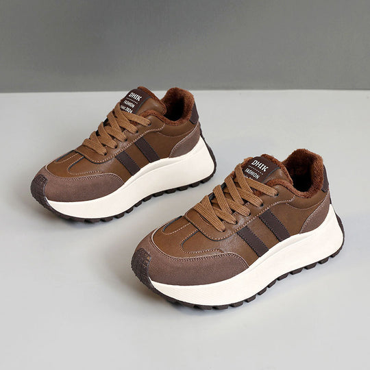 Damen gemütliche und stylische Sneakers mit kuscheligem Innenfutter EB