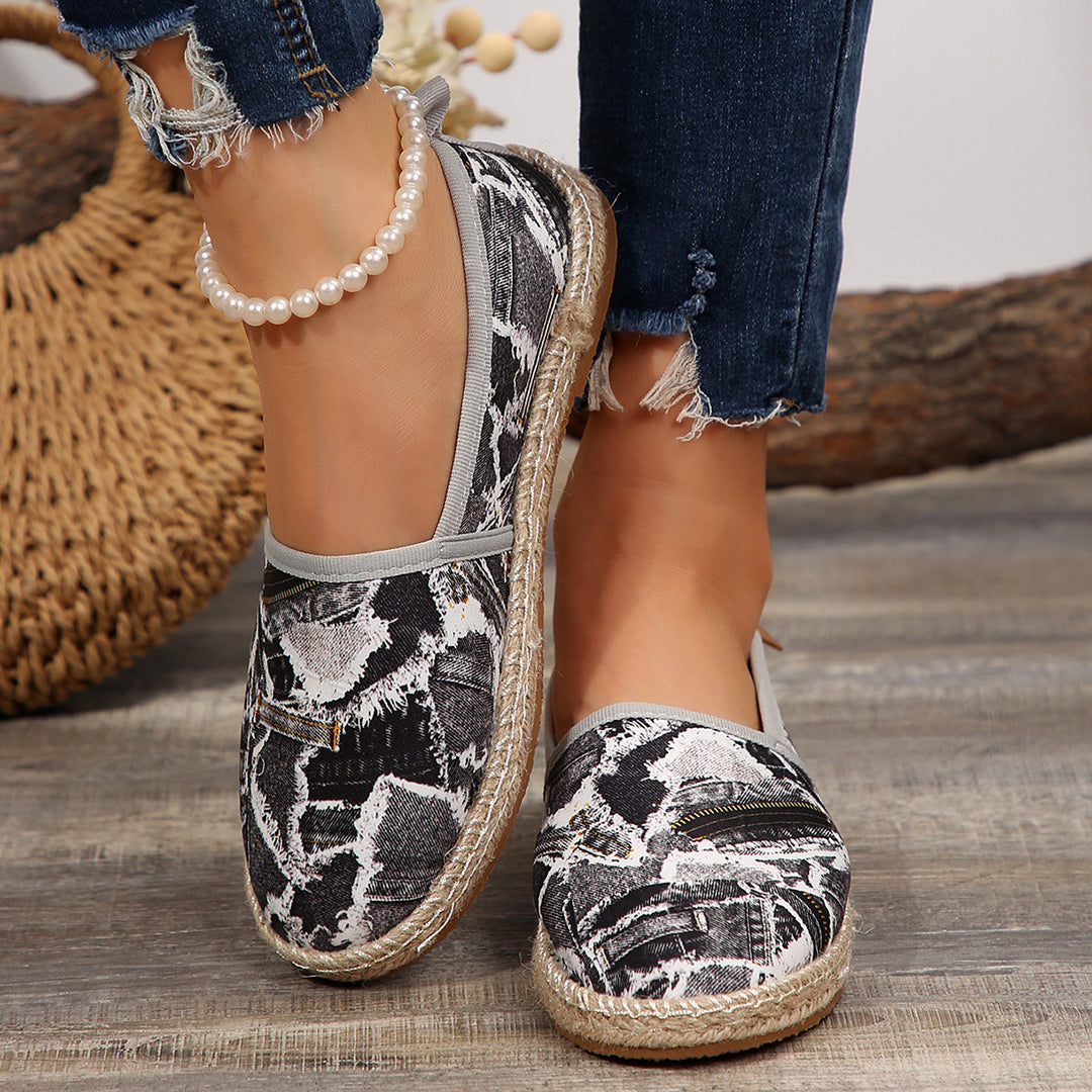 Damen Espadrilles mit elastischem Obermaterial und komfortabler Sohle EB