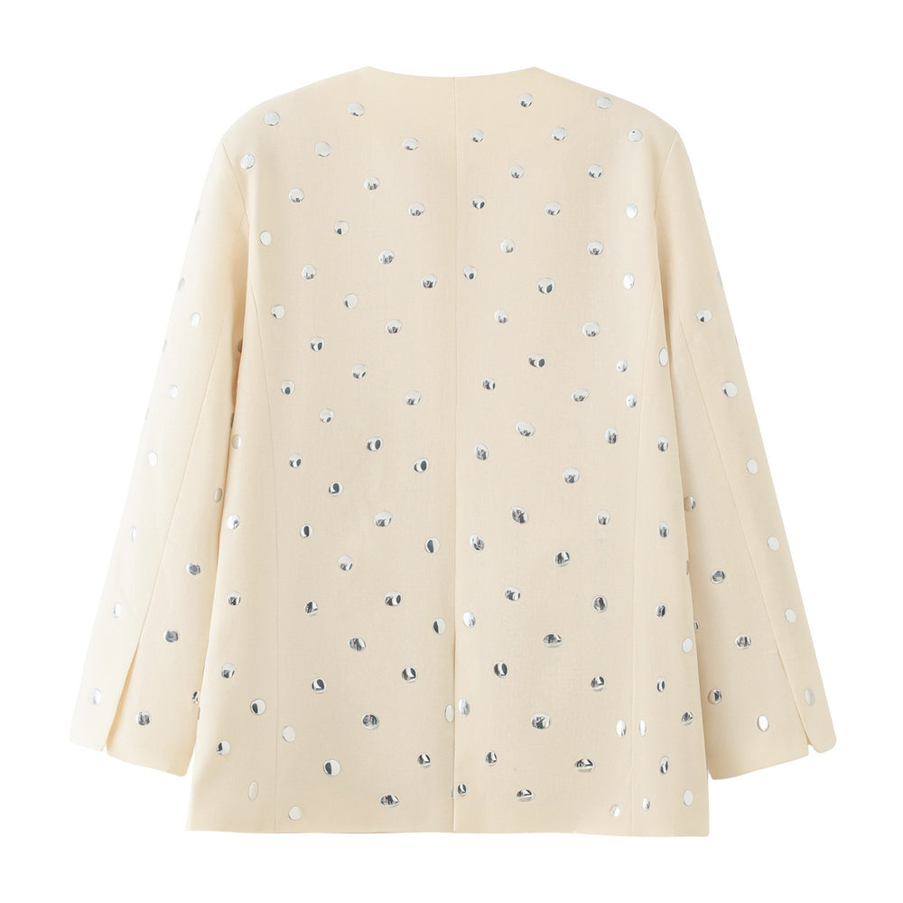 Damen elegante Blazerjacke mit funkelnden Pailletten EB