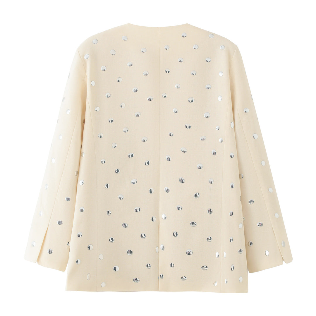 Damen elegante Blazerjacke mit funkelnden Pailletten EB