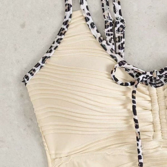 Damen Tankini mit gerafftem Oberteil und verspieltem Kordelzug EB