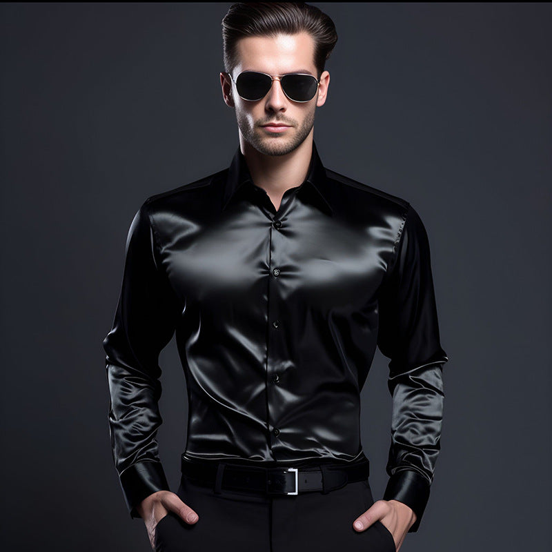 Herren elegante und glänzende Hemd EB