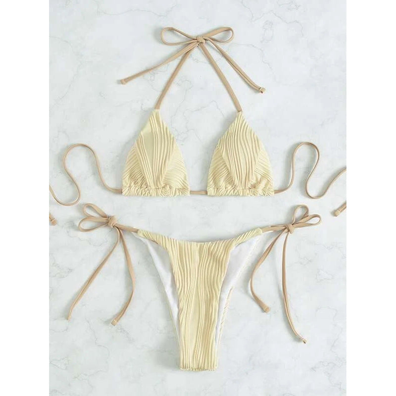 Damen Triangel-Bikini mit raffiniertem Falten-Design EB